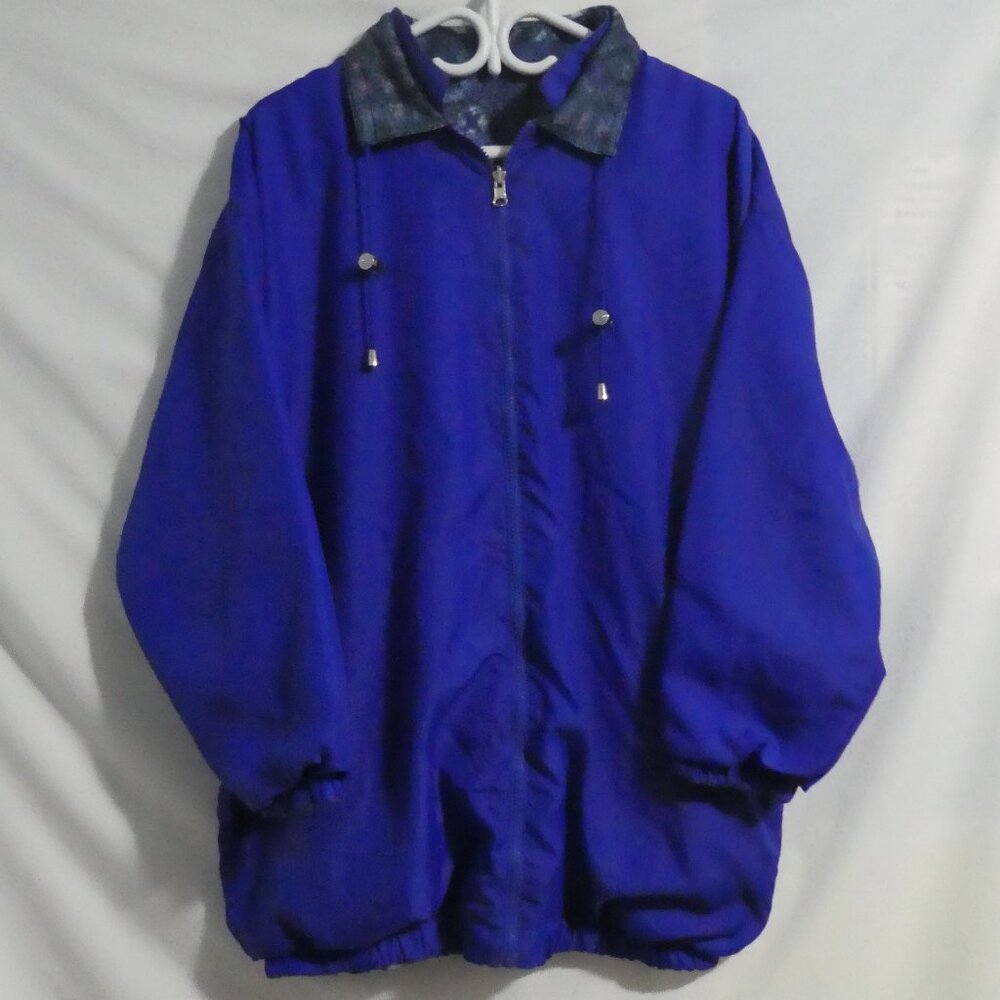 Vintage | OUTBROOK | ladies medium | Blue Reversible Nylon / Fleece Jacket